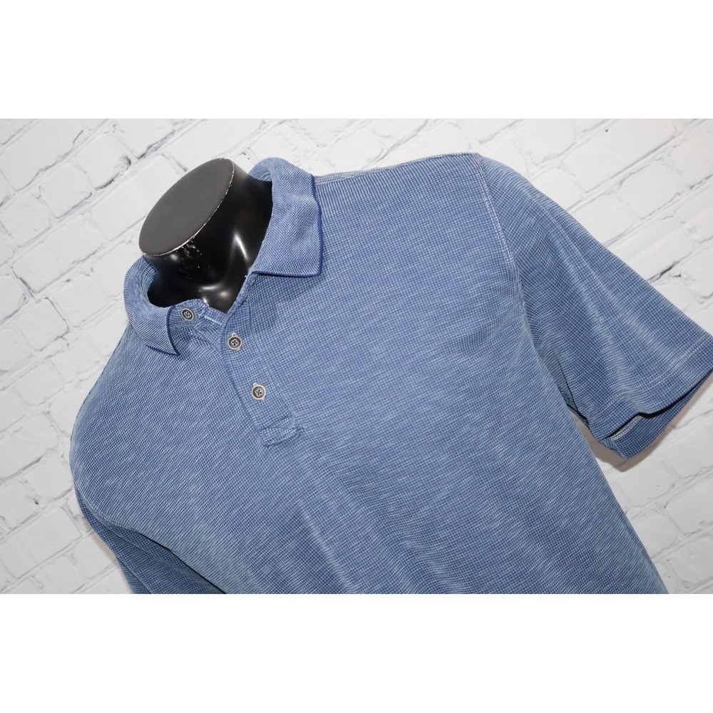 Tommy Bahama Golf Polo Shirt Mens XXL 2XL Blue Hawaiian Emissary Waffle Knit